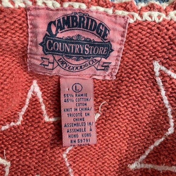 Vintage Blue and Red Star V-Neck Sweater Vest - Picture 7 of 8